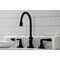 Kingston Brass KS2980DFL NuFrench Widespread Bathroom Faucet W/Brass Pop-Up, Matte Blk KS2980DFL - alternate 6